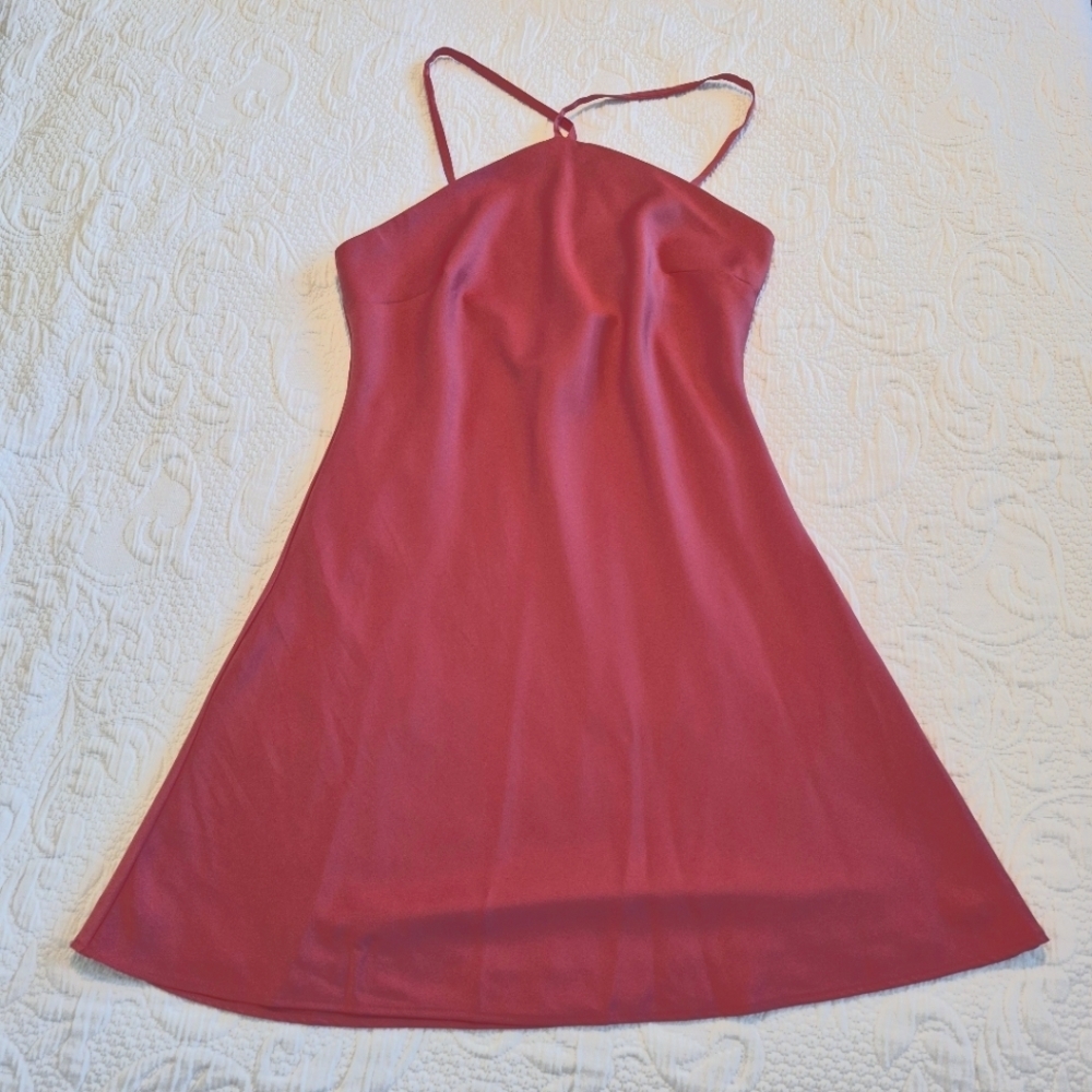 Lulus women's Medium spaghetti strap dress, defect pictured Rust color